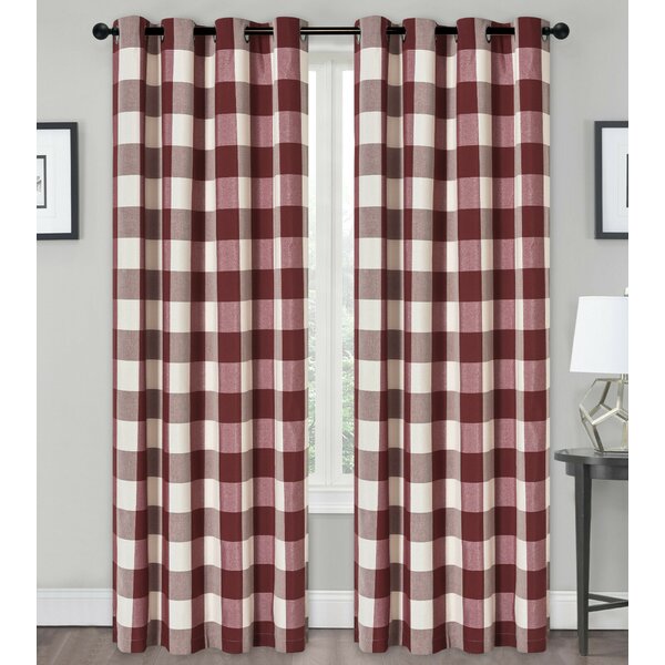 TARTAN RED PLAID Panel Set Lined Country Plaid Rustic Cabin Lodge Green 84x40 