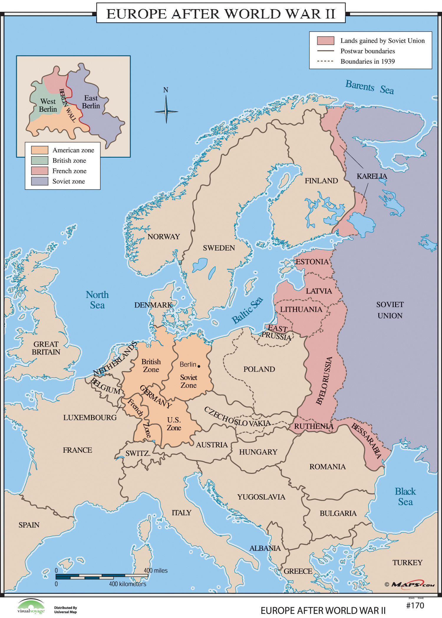 Universal Map World History Wall Maps Europe After World War II Wayfair