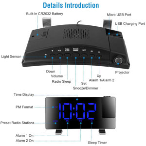 Wrought Studio Digital Analog Electric Alarm Tabletop Clock in Black ...