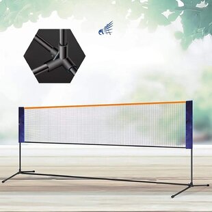 Portable Assemblable Badminton Net with Poles for Backyard 10 FT x 2.5 FT Beach Stainless Steel Badminton Stand with Carry Bag for Outdoor/Indoor Court Backyard Detachable 