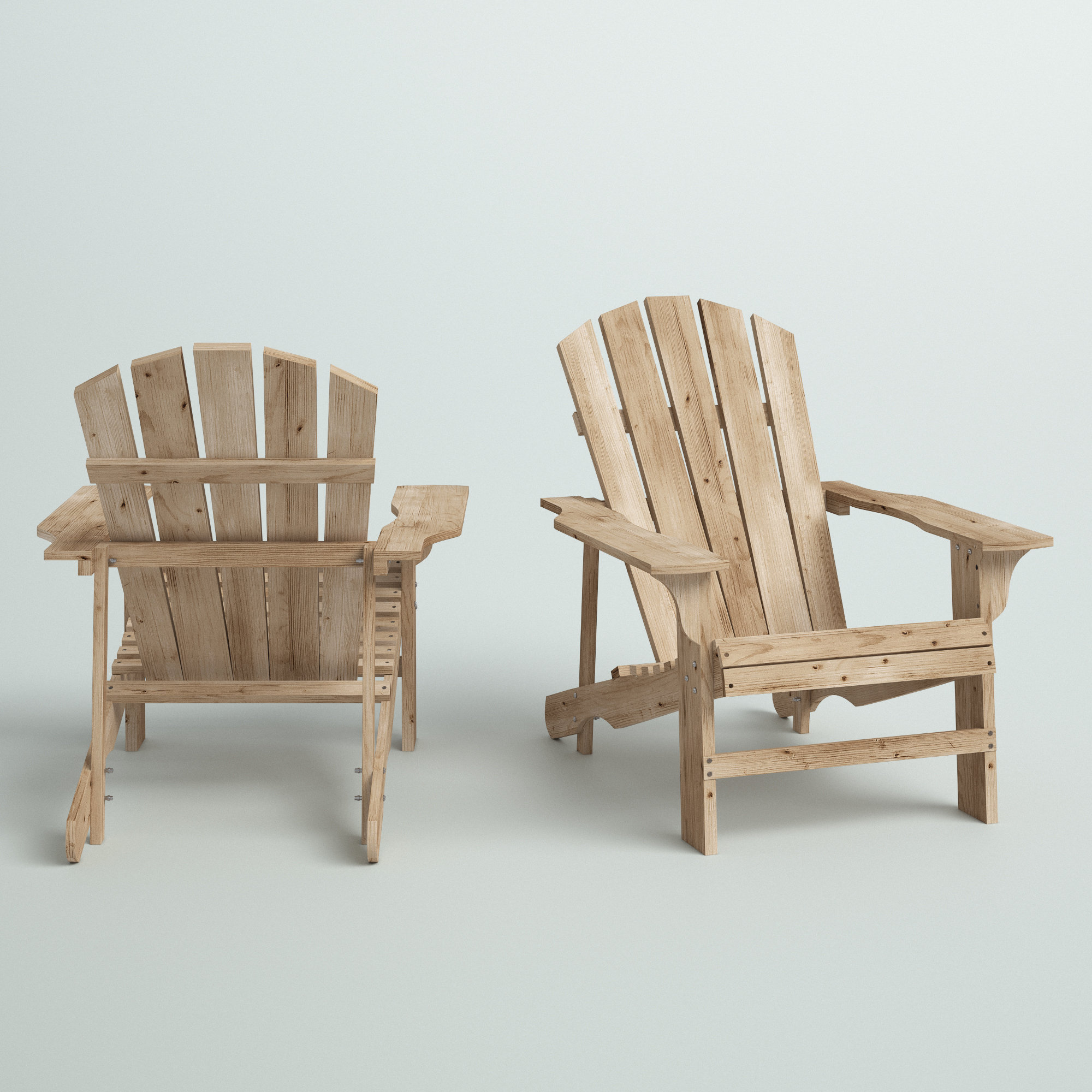 bare wood adirondack chairs