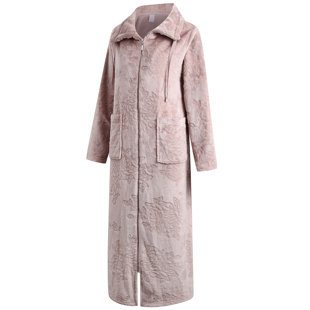 womens long zippered robes