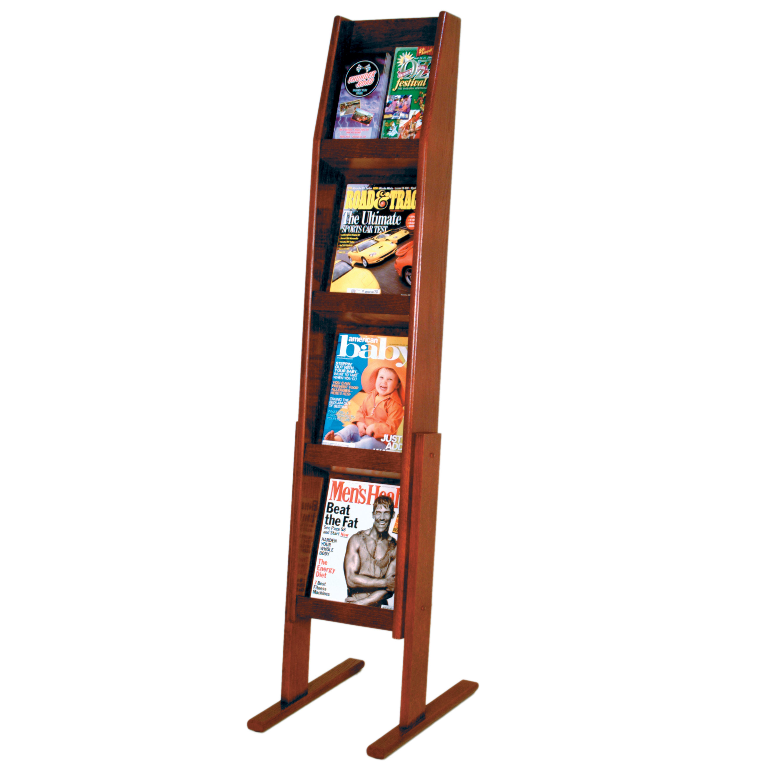 Wooden Mallet Slope 57'' H Solid Wood Magazine Rack Wayfair