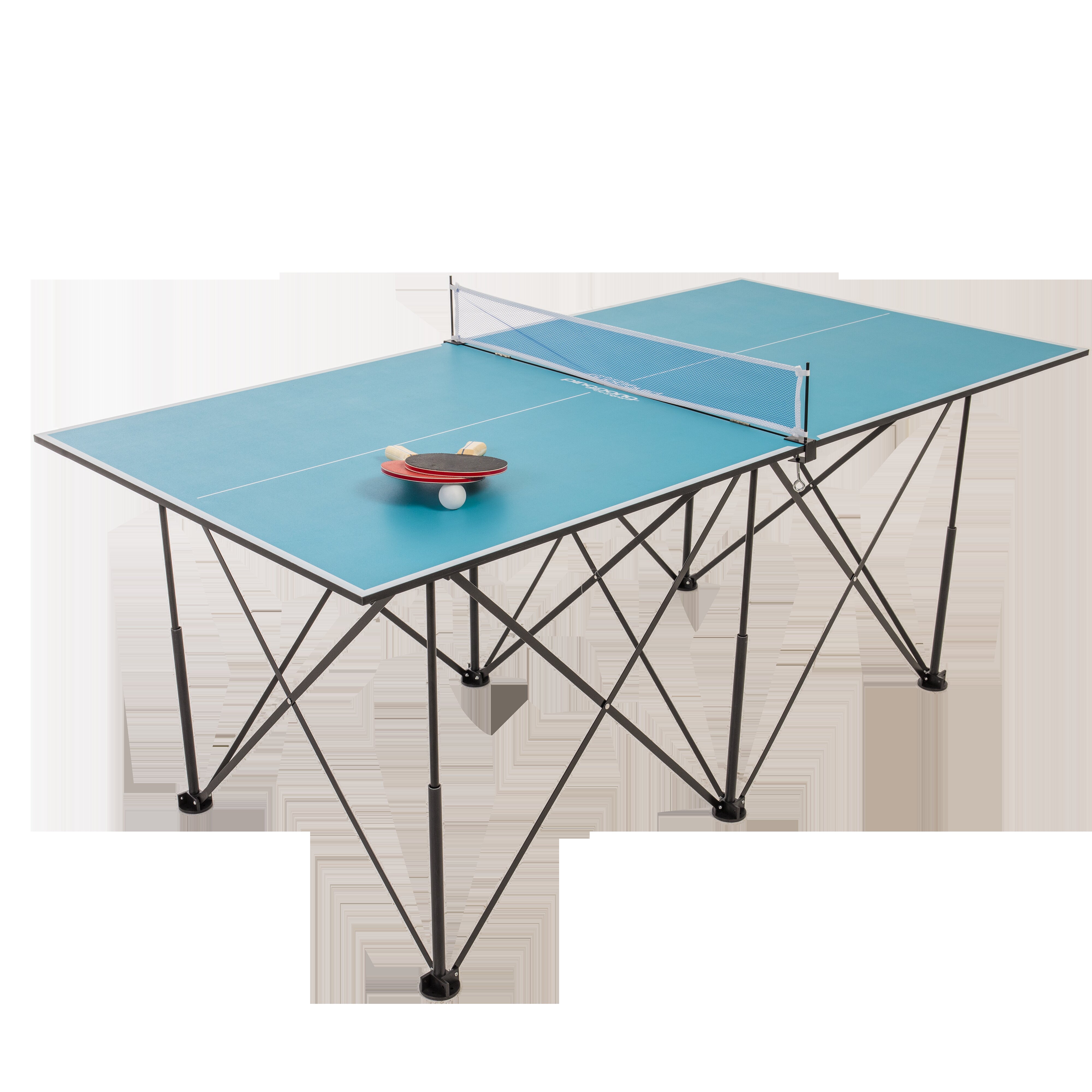 Greensen Portable Tennis Table Folding Ping Pong Table Game Set with Net Indoor Outdoor Tennis Table Aluminum Ping Pong Table with 2 Table Tennis Paddles and 3 Ping Pong Balls 60x30x30in Blue 