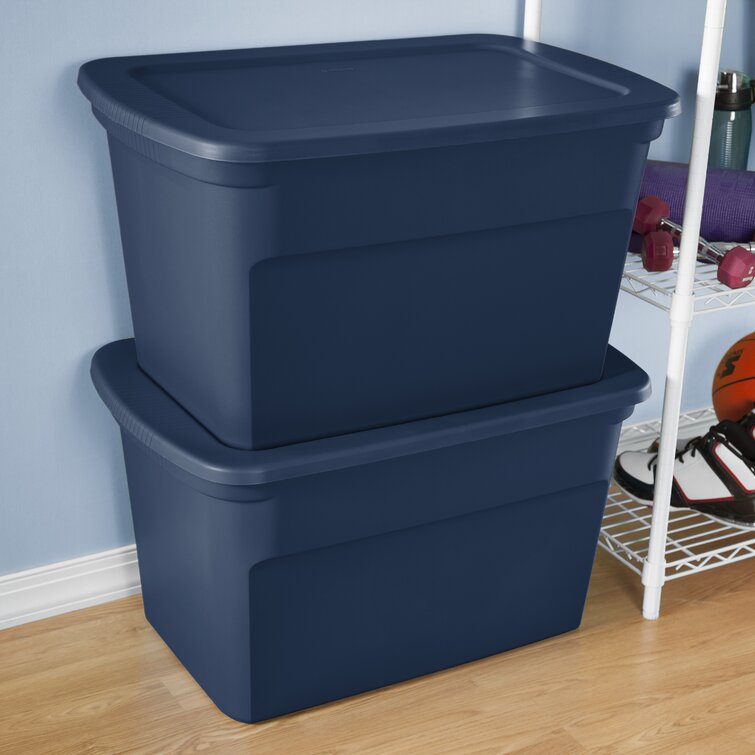 Sterilite 30 Gallon Plastic Stackable Storage Tote Container Box (Set of 6) - 1