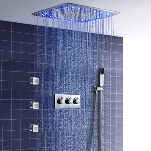 Lima Led Pressure-Balanced Complete Shower System with Rough-in Valve