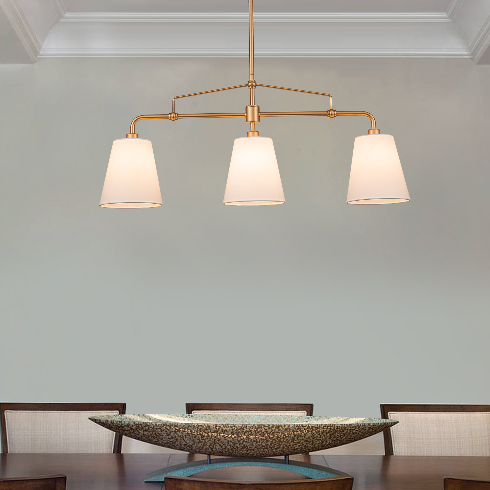 Mercer41 Leighlynn 3 Light Gold Kitchen Island Pendant Wayfair