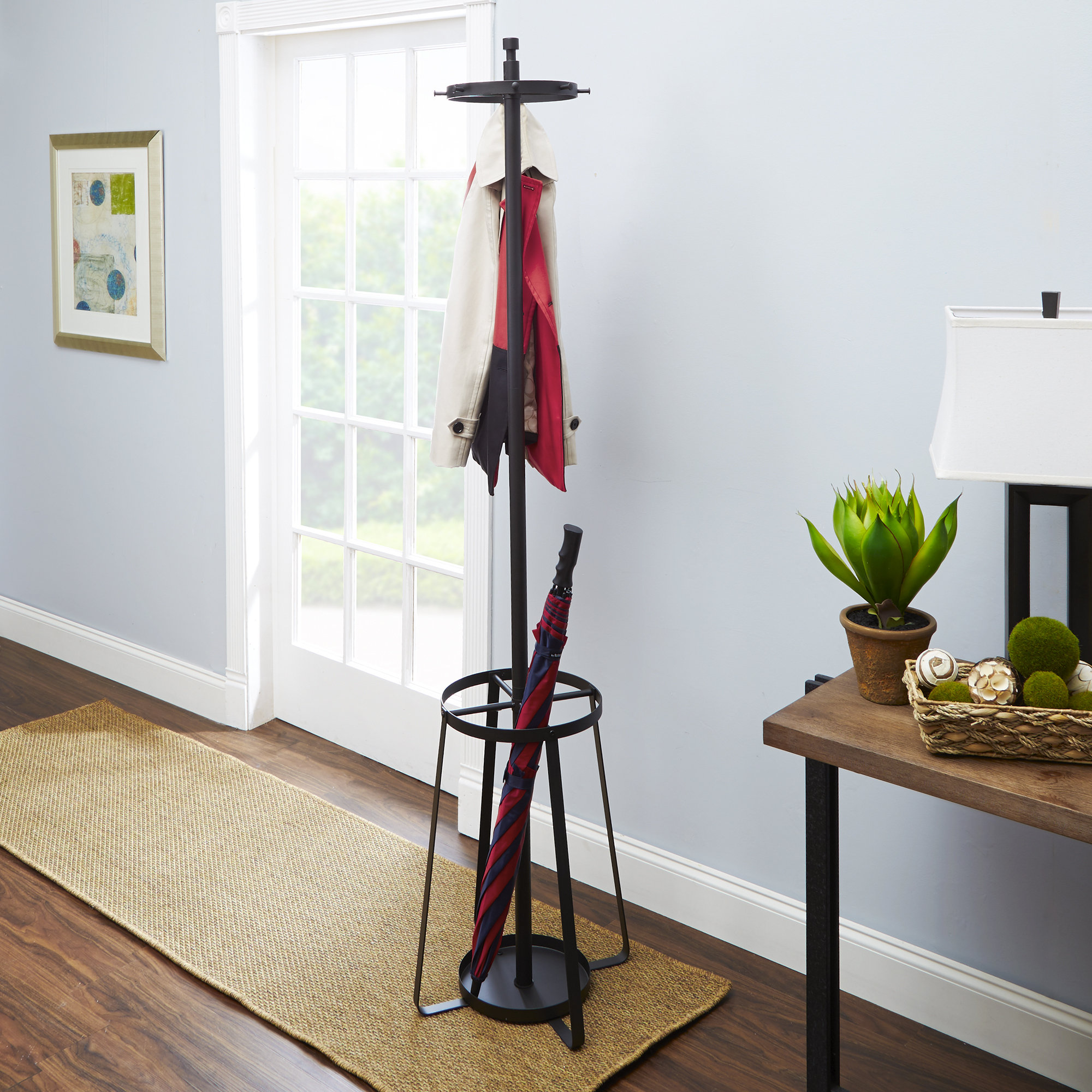 Ebern Designs Georgiev 17.75'' Wide Metal Freestanding Coat Rack & Reviews  | Wayfair