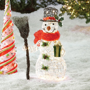 Snowman Decorative Wall Sign 15.75 x 7.75 in  "Let It Snow" 