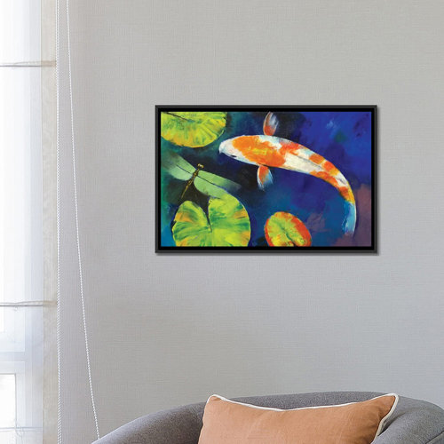 Bless international Kohaku Koi And Dragonfly On Paper by Michael Creese ...
