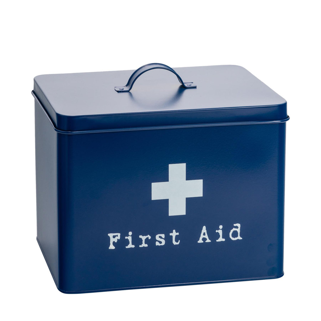 First Aid Metal Box blue