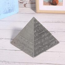 Handmade Egyptian Pyramid Embossed Ashtray w/Lid Alloy Desk Decorative Gifts 
