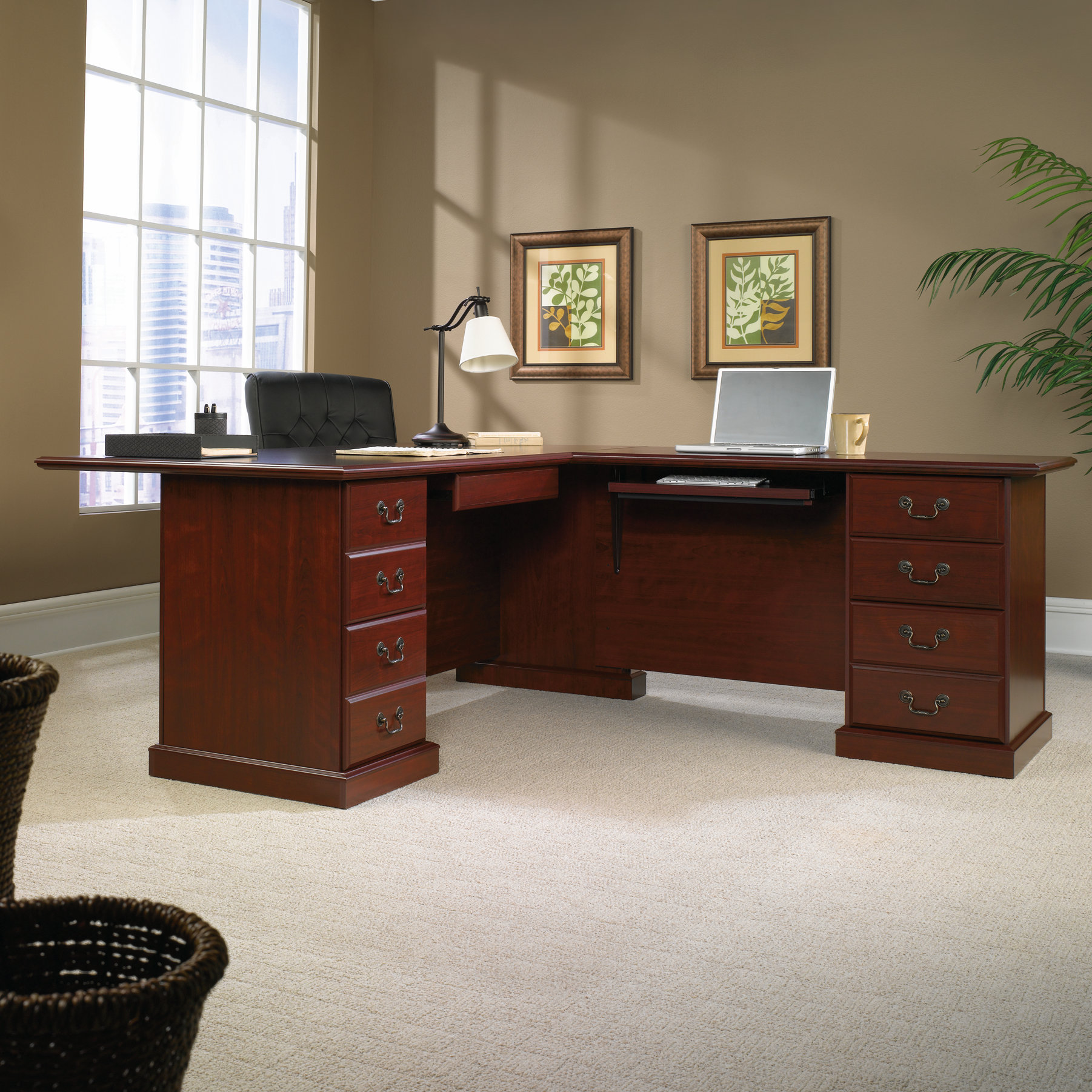 Darby Home Co Clintonville 4 Piece UShape Executive Desk Office Set