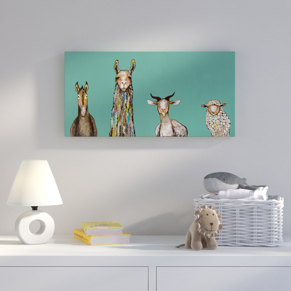 Harriet Bee Donkey Llama Goat Sheep by Eli Halpin Print on Canvas