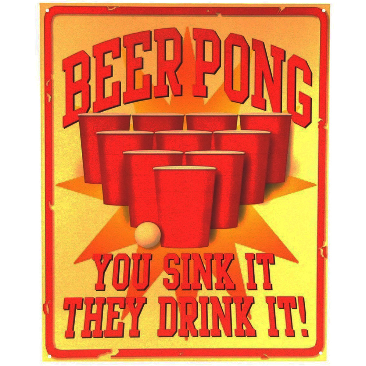 Treasure Gurus Beer Pong Drinking Game Funny Metal Sign - Wayfair Canada