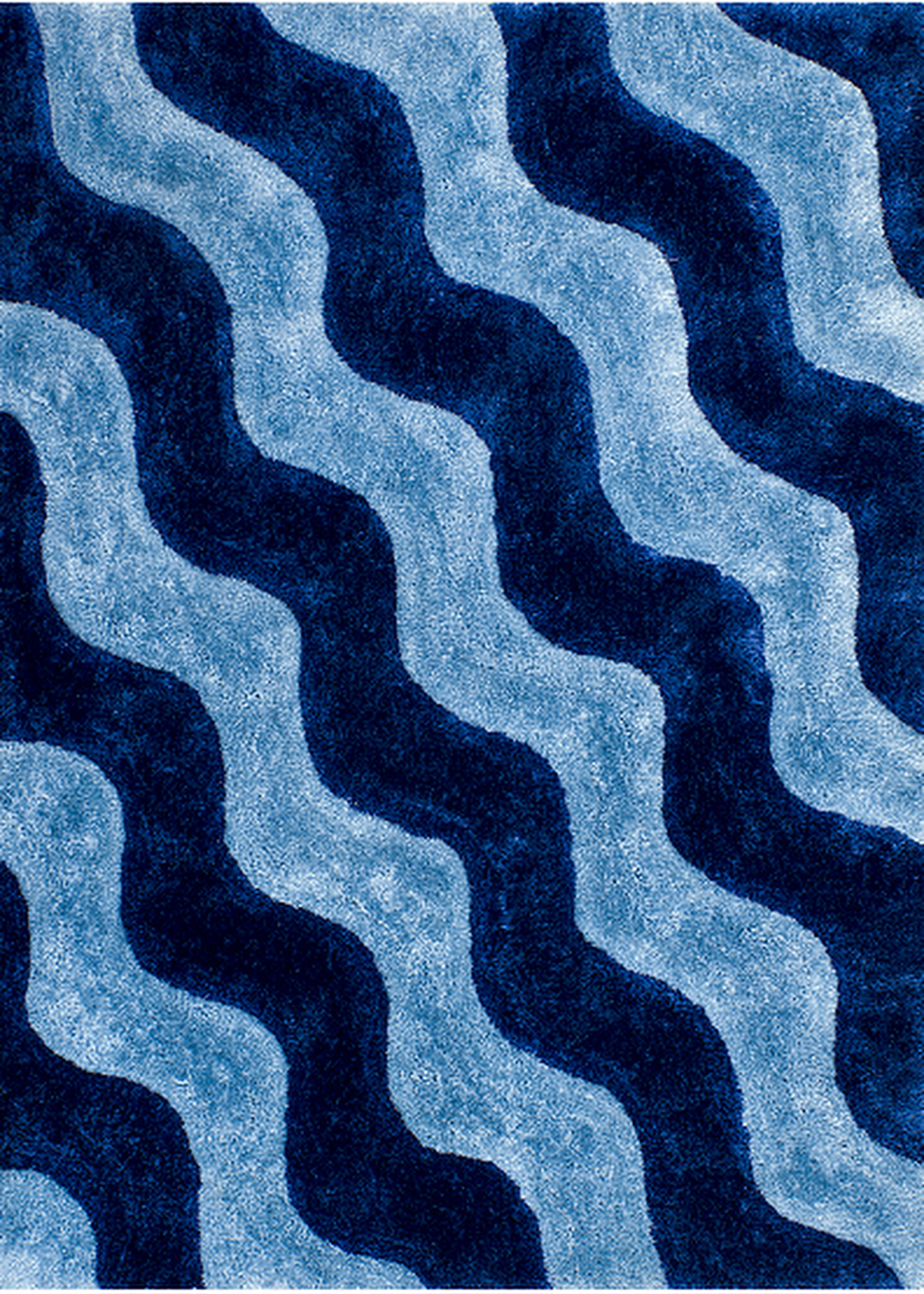 Ebern Designs Bunbury Performance Blue / Dark Blue Rug Wayfair