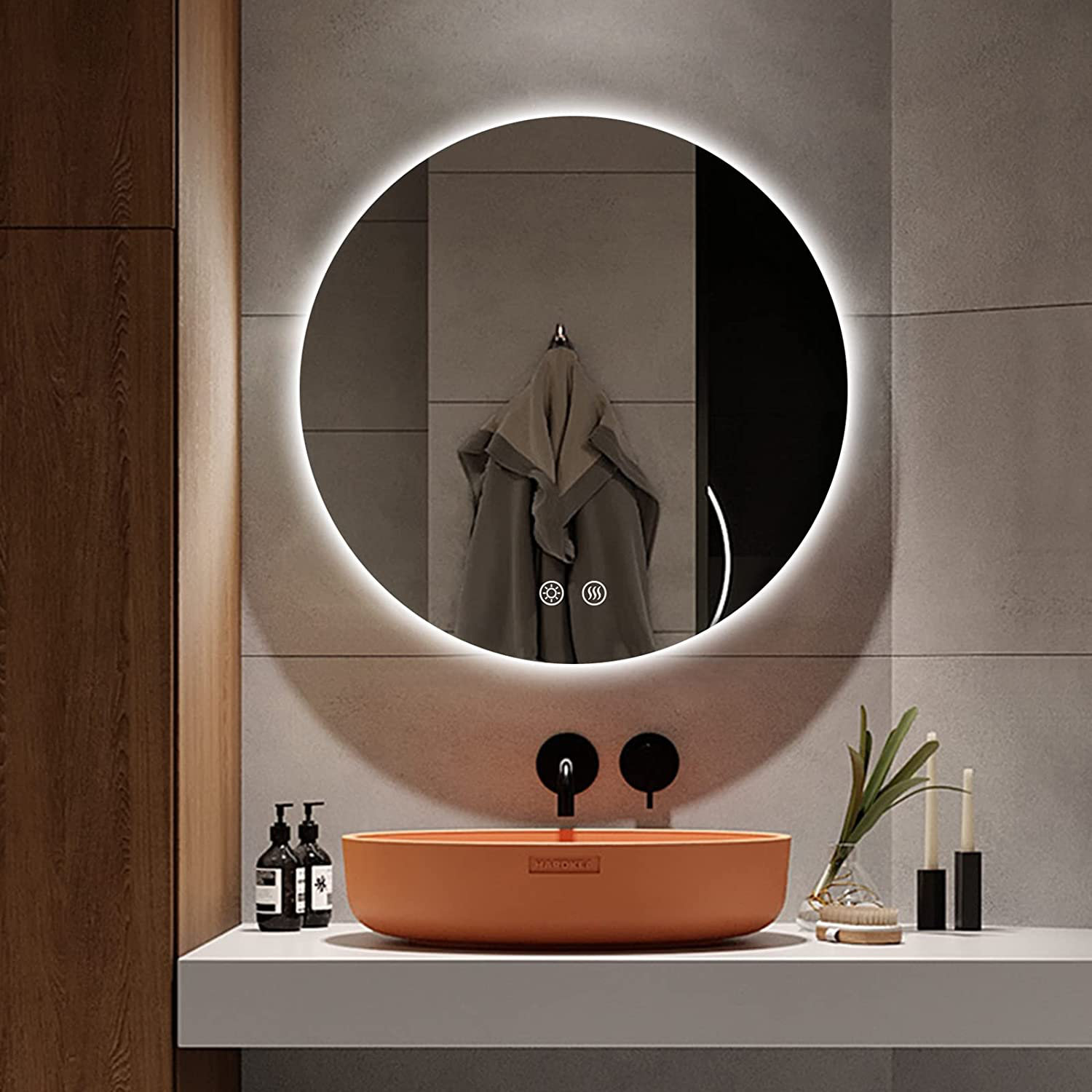 BBE Modern & Contemporary Lighted Free Round Bathroom / Vanity Mirror & | Wayfair