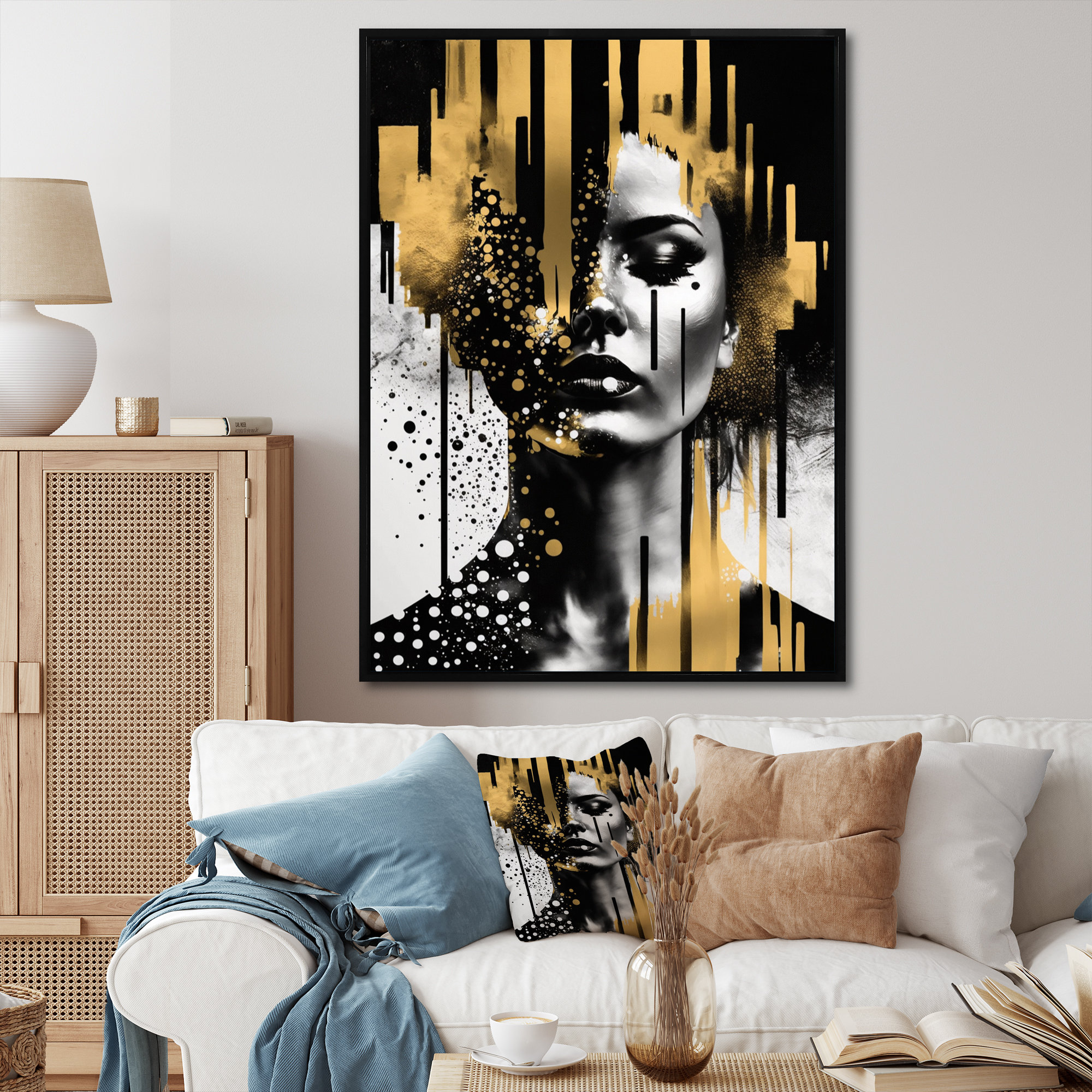 Mercer41 Golden Fluidity Of Womanhood II Modern Woman Canvas Art