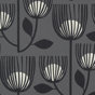 Charcoal Gray Modern Tulip 100% Polyester