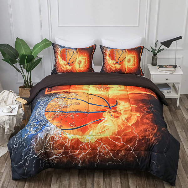F Details about   Wowelife Basketball Comforter Set Queen Black Pattern 5 Pieces with Comforter 