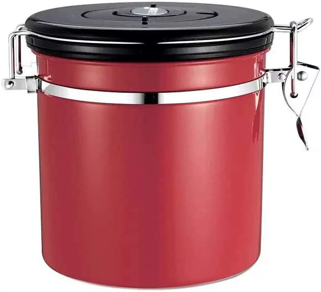 red coffee container