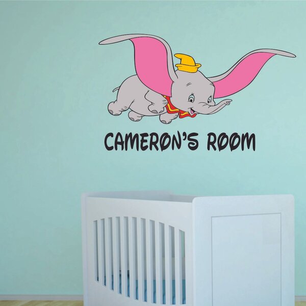 DUMBO Wall Stickers DISNEY Wash away your Troubles Bath NURSERY Bedroom Decal 