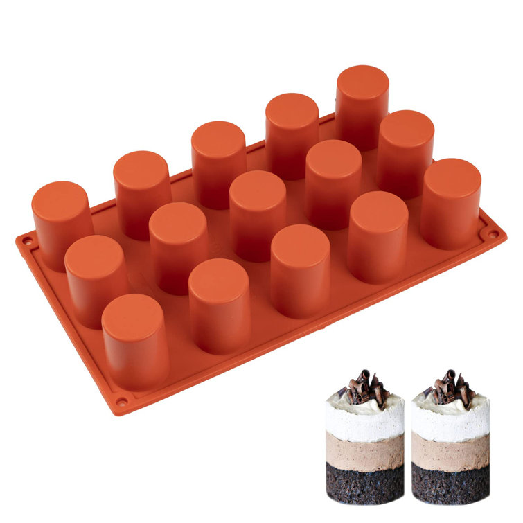 Cylinder Silicone Cake Soap Jelly Cube Ice Tray Molds 
