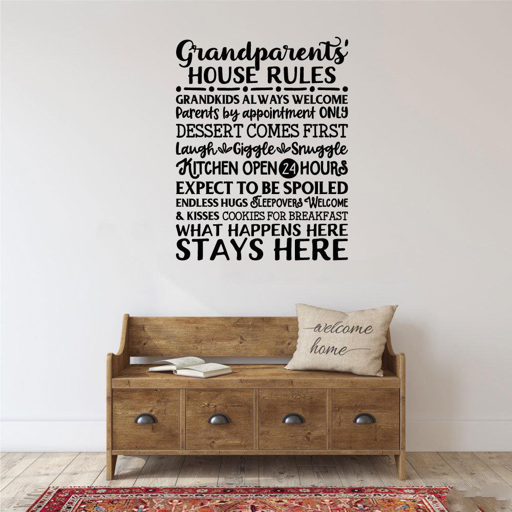 Trinx Grandparents House Rules Vinyl Wall Words Decal Sticker Home
