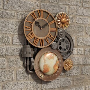 Modern Design Mechanical Trangle Gear Clock Wall Art Hanging Wheel 