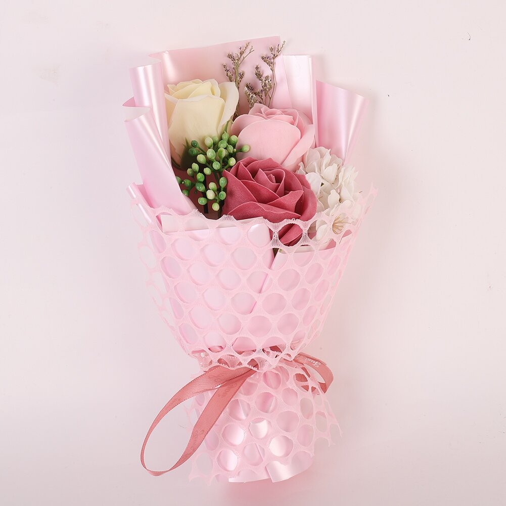 1/5Pcs Rose Flower Bath Soap Bouquet Valentine's Day Gifts Artificial Decor 
