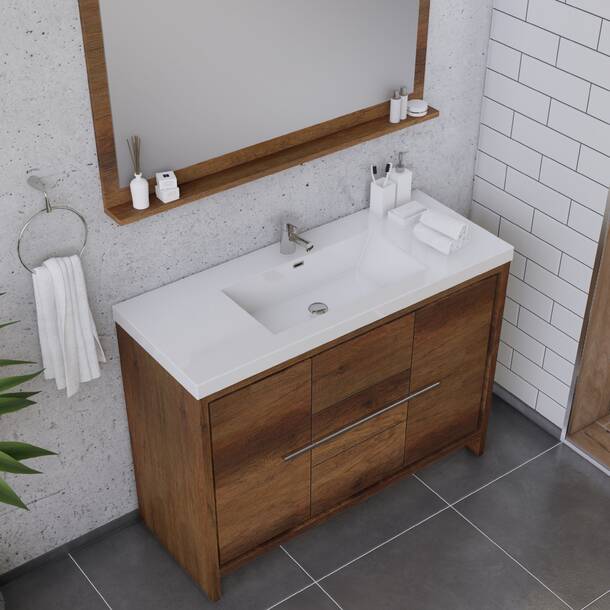 Latitude Run® Feike 84'' Free-standing Double Bathroom Vanity with ...
