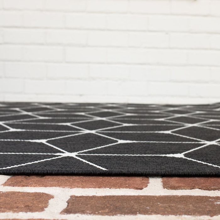 AllModern Abbi Black Indoor/Outdoor Rug & Reviews | Wayfair