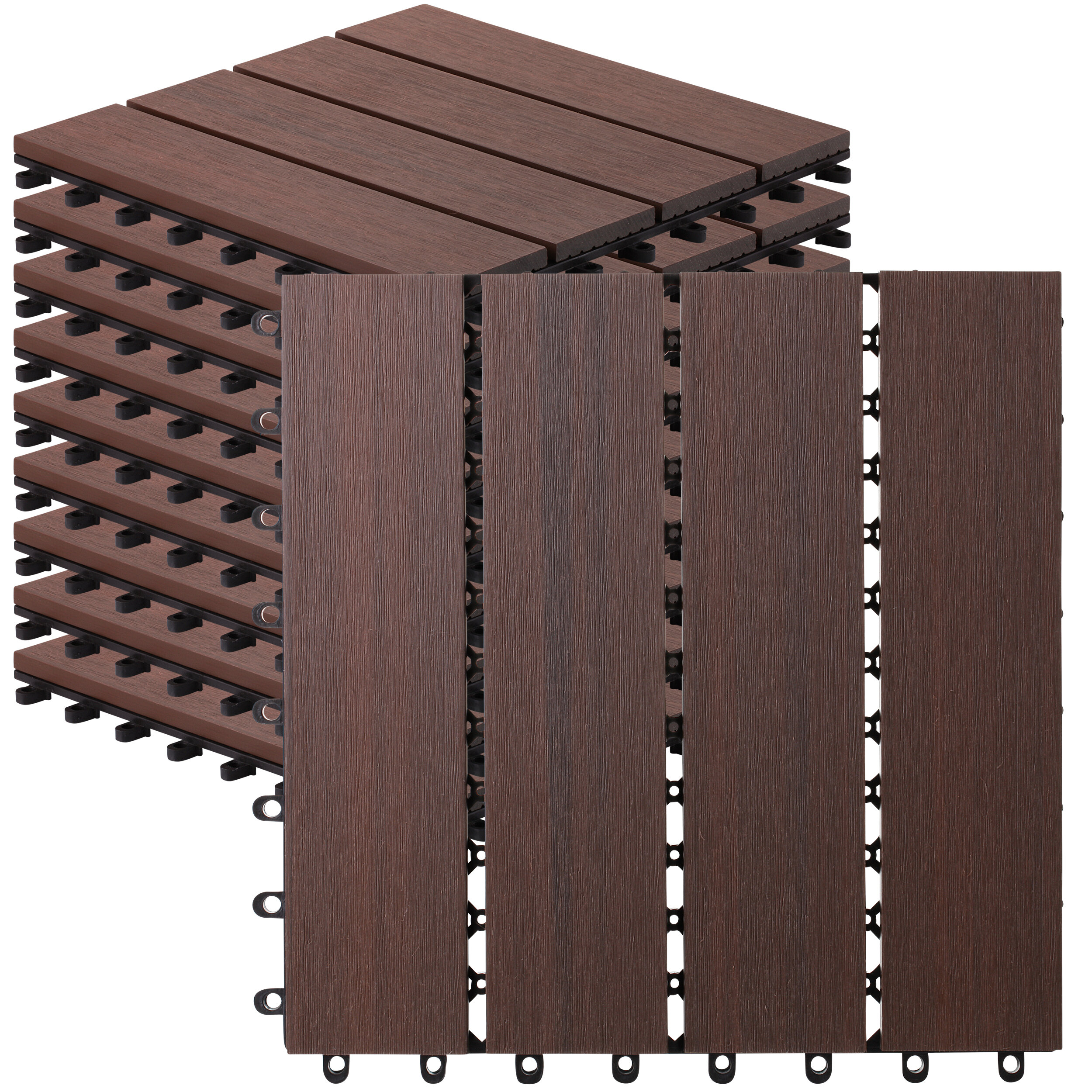 Wood Plastic Composite Patio Deck Tiles 