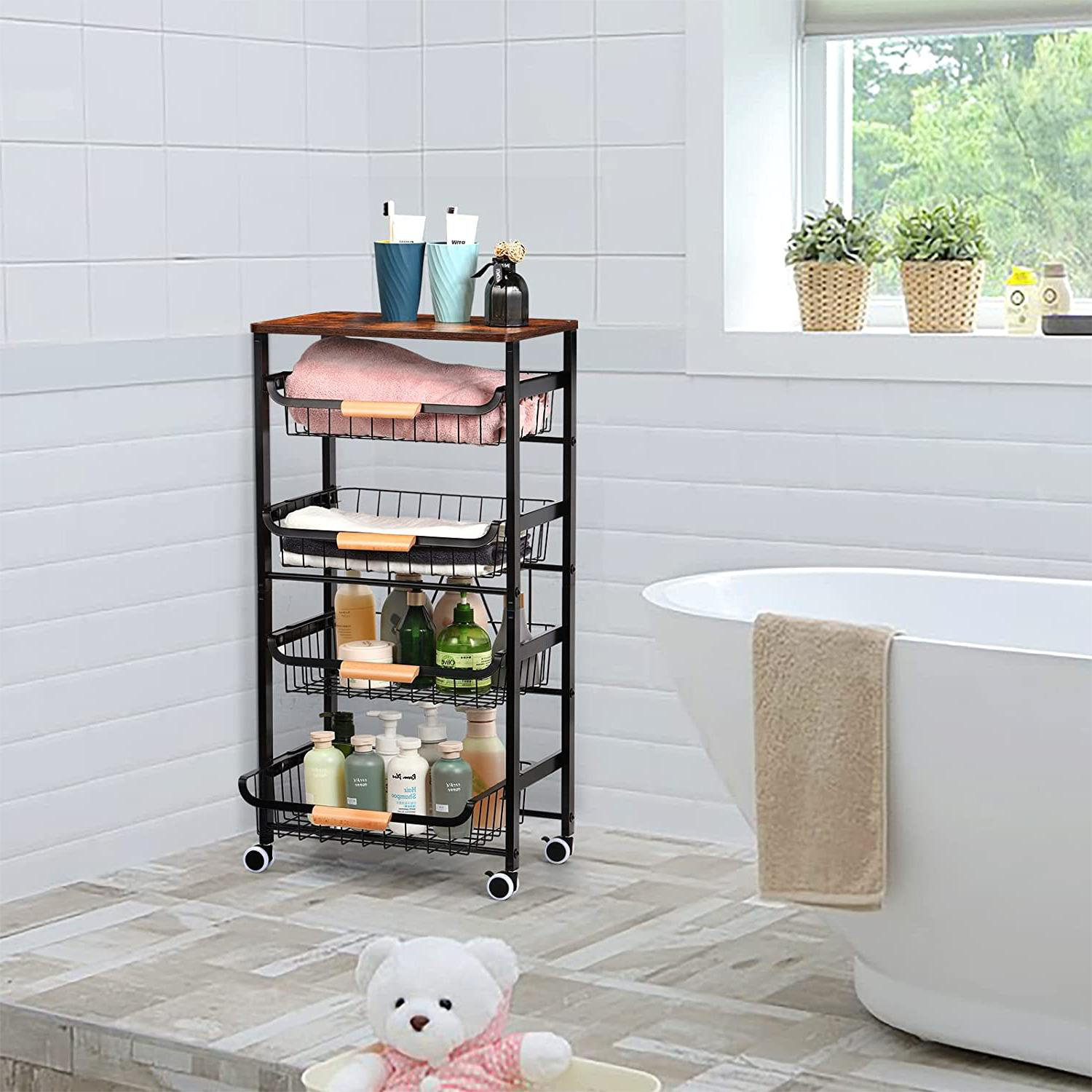 17 Stories Senuna 16.92'' Wide Rolling Kitchen Cart Wayfair