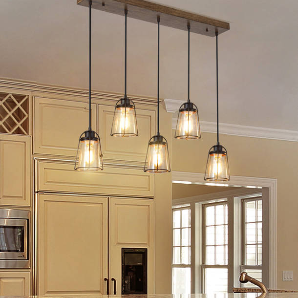 Beachcrest Home Temescal 5 - Light Kitchen Island Linear Pendant with ...