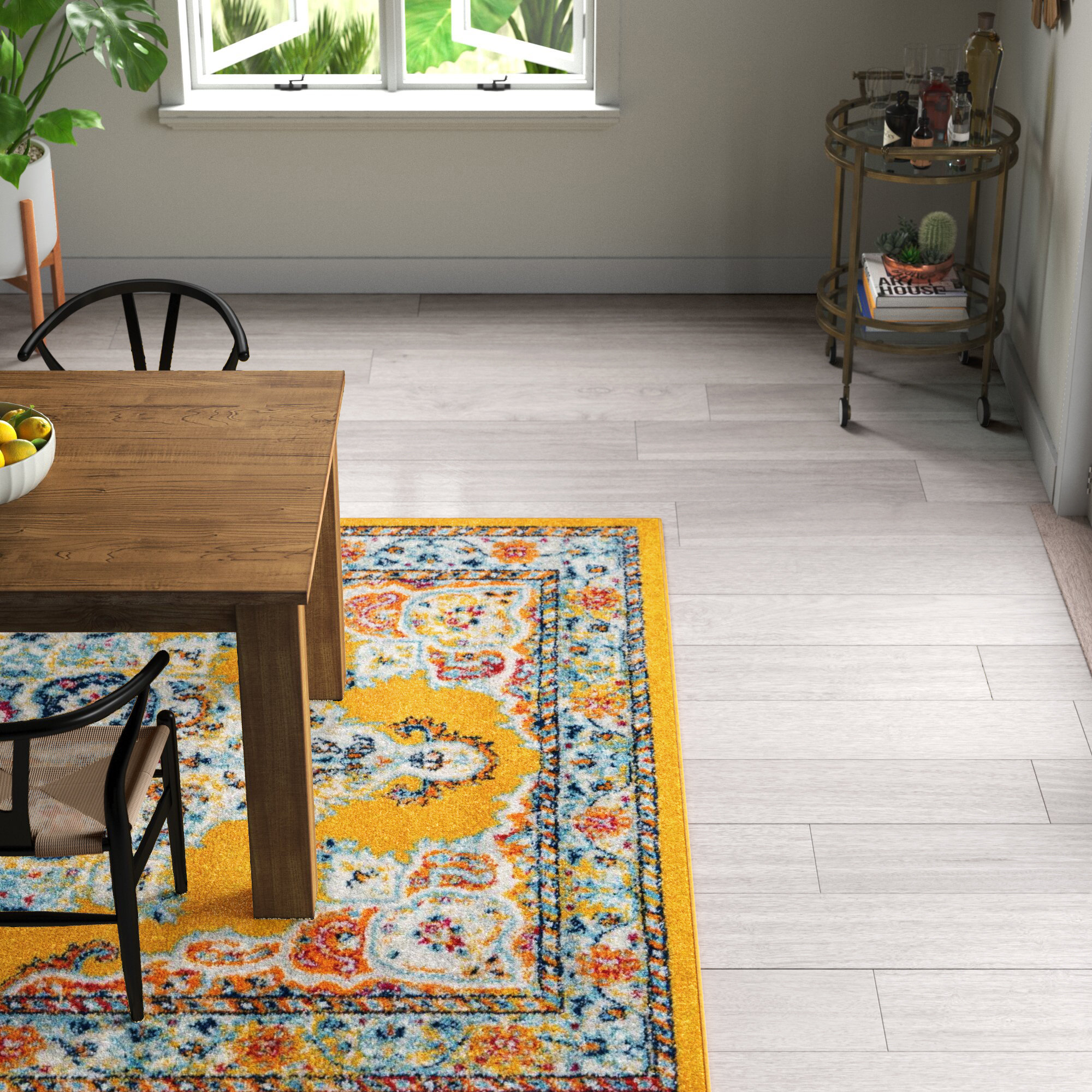 Bungalow Rose Armgard Performance Yellow Rug &amp; Reviews | Wayfair