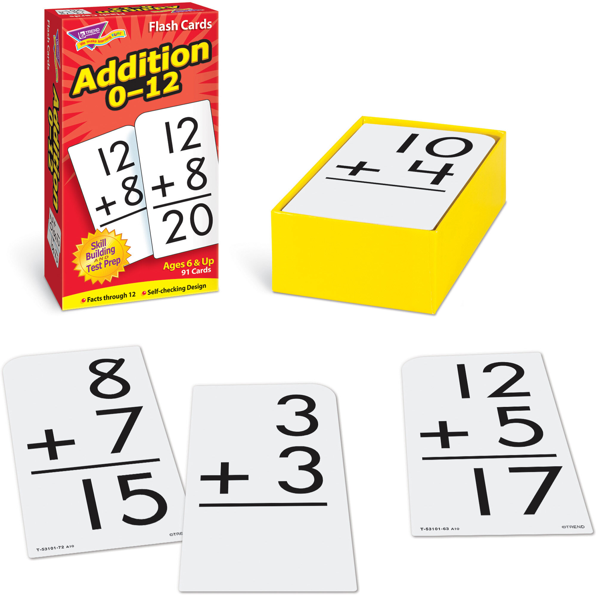 Addition Flash Cards 0-12 Suitable for Kids Ages 6+ 169 Pcs Math Flash Cards 