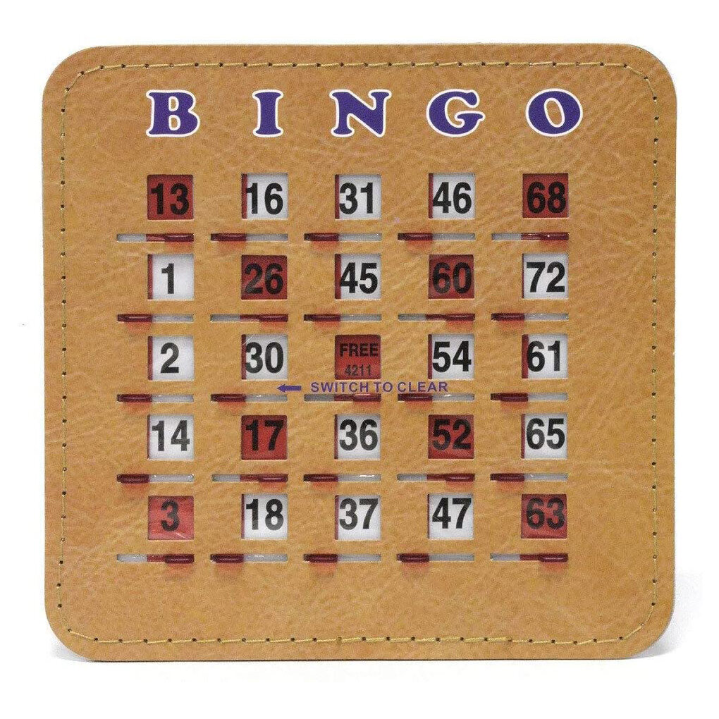 25 Green Stitched Easy Read Bingo Jumbo Shutter Slide Cards 