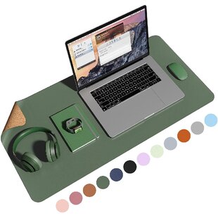 Cork PU Leather Desk Pad, Dual Side Office Desk Mat, Ultra Thin Mouse Pad, Laptop Desk Table Protector, Waterproof Desk Writing Pad For Office Work/Home