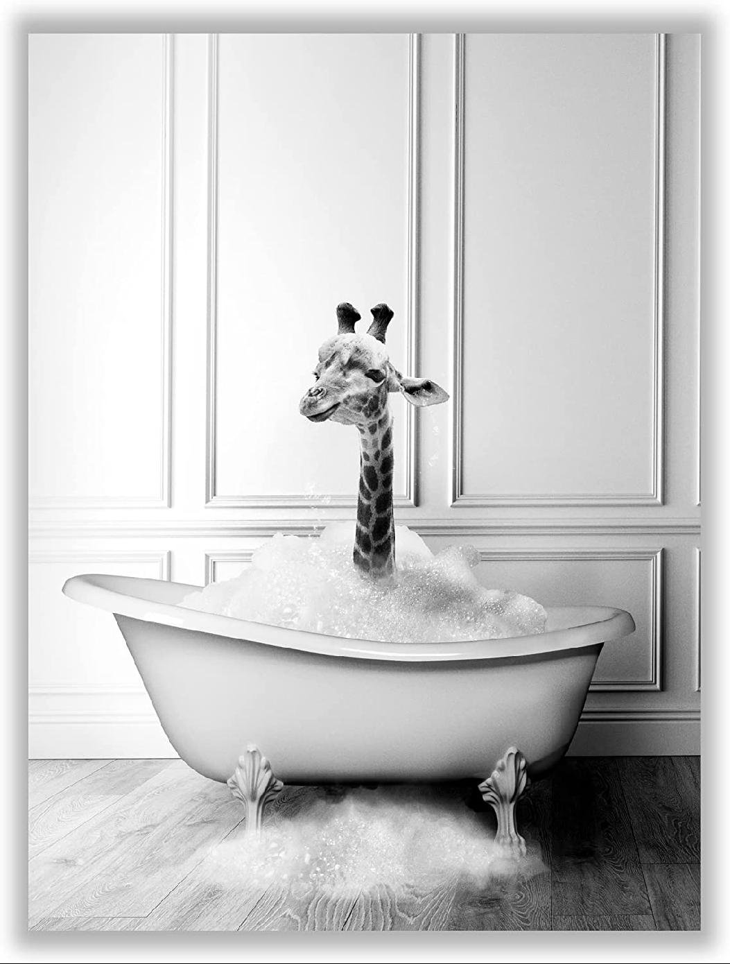 Trinx Funny Bathroom Decor Animals Bathtub PosterBathr Funny Bathroom