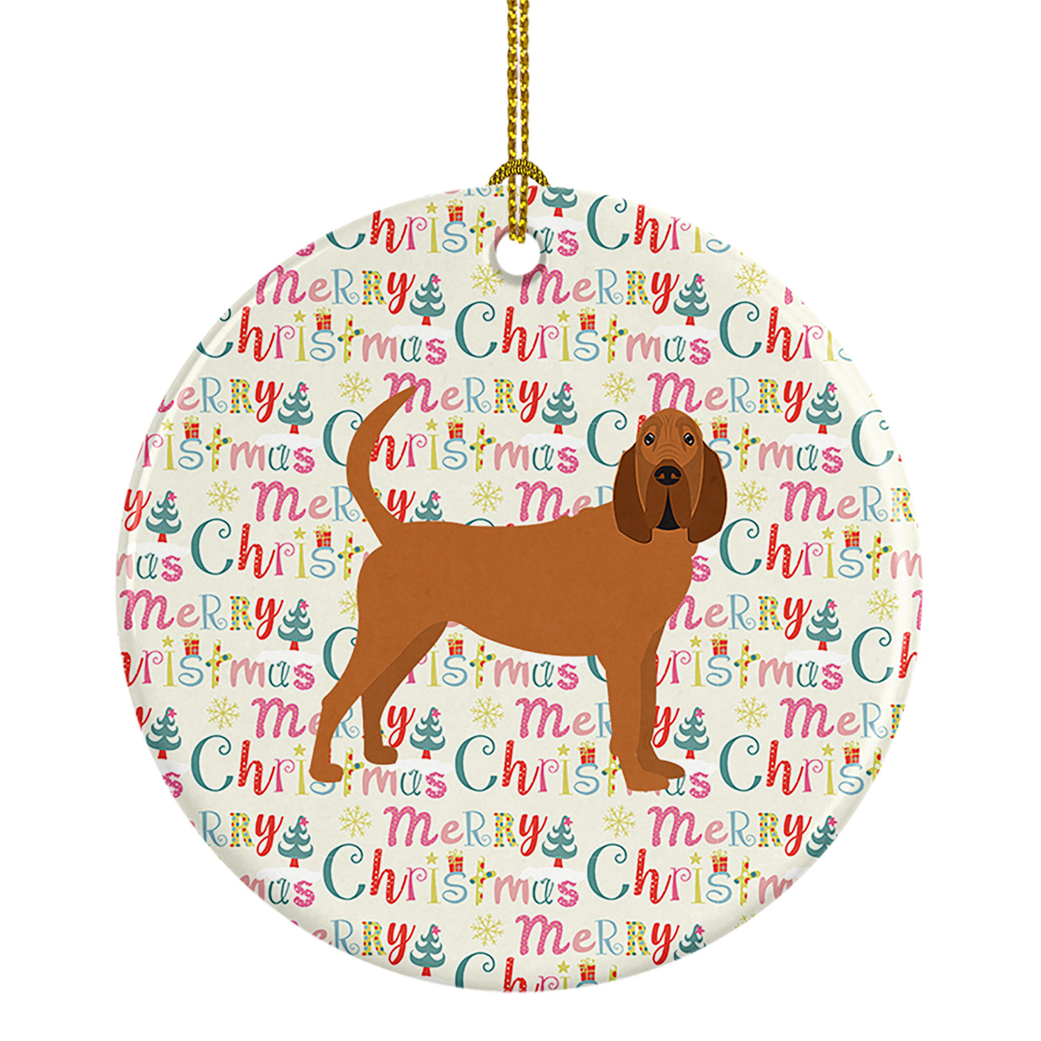 The Holiday Aisle® Bloodhound Merry Christmas Hanging Figurine Ornament ...