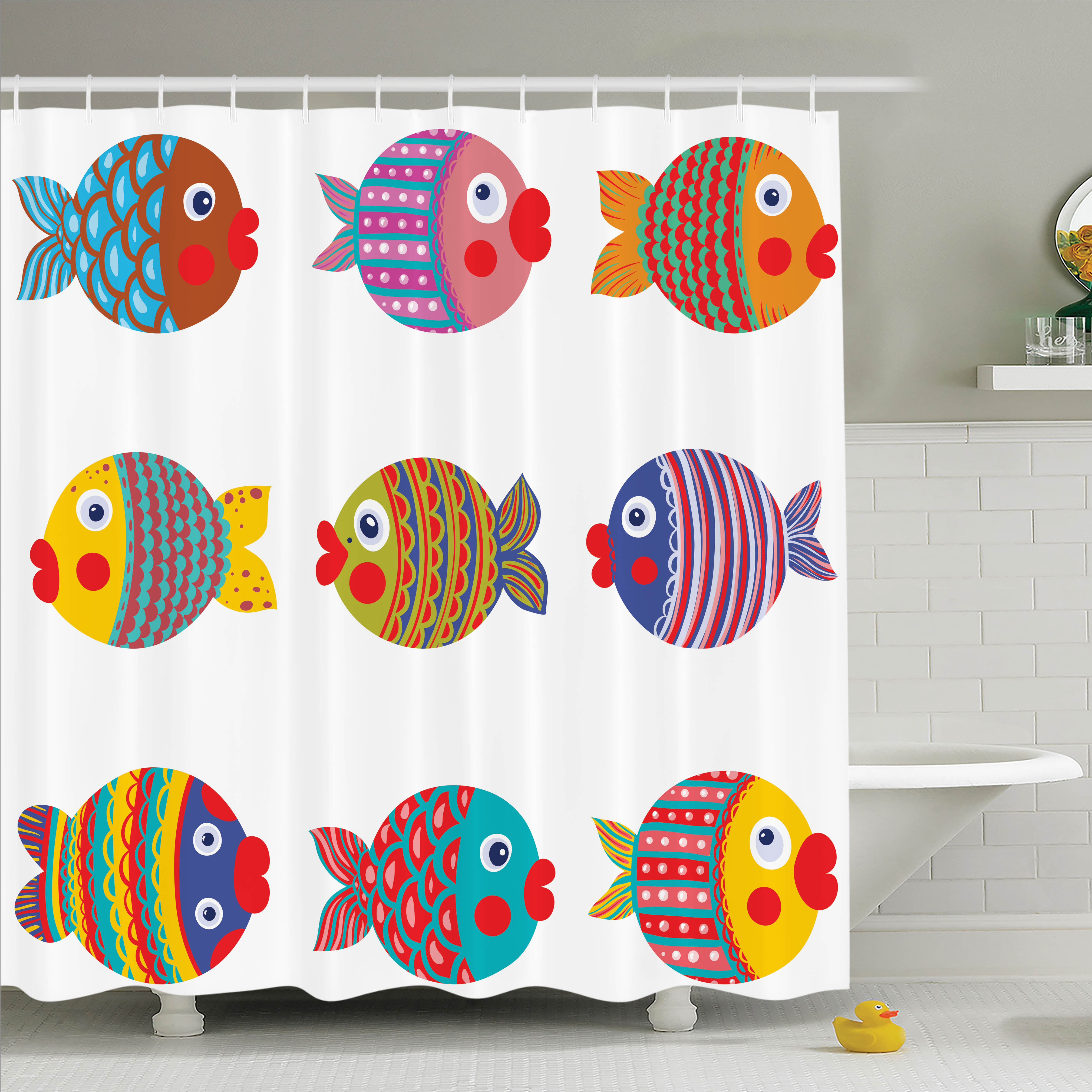 Ambesonne Kids Room Decor Fish Family Shower Curtain Set & Reviews ...