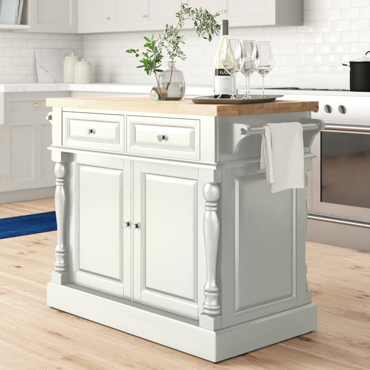 Three Posts Diamondback 47.75'' Kitchen Island with Butcher ...