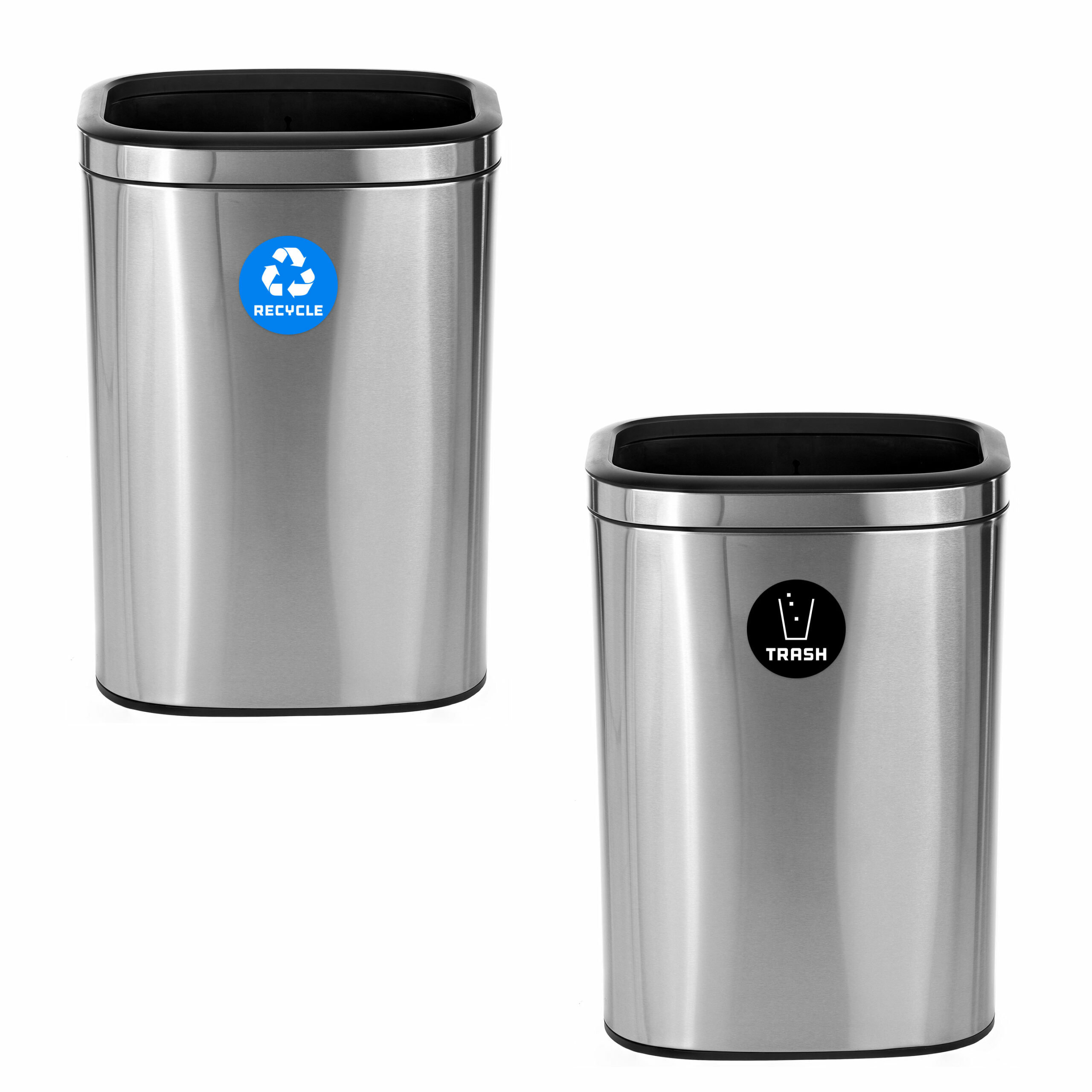 Alpine Industries Recycle Stainless Steel 10.5 Gallon Trash Can Wayfair