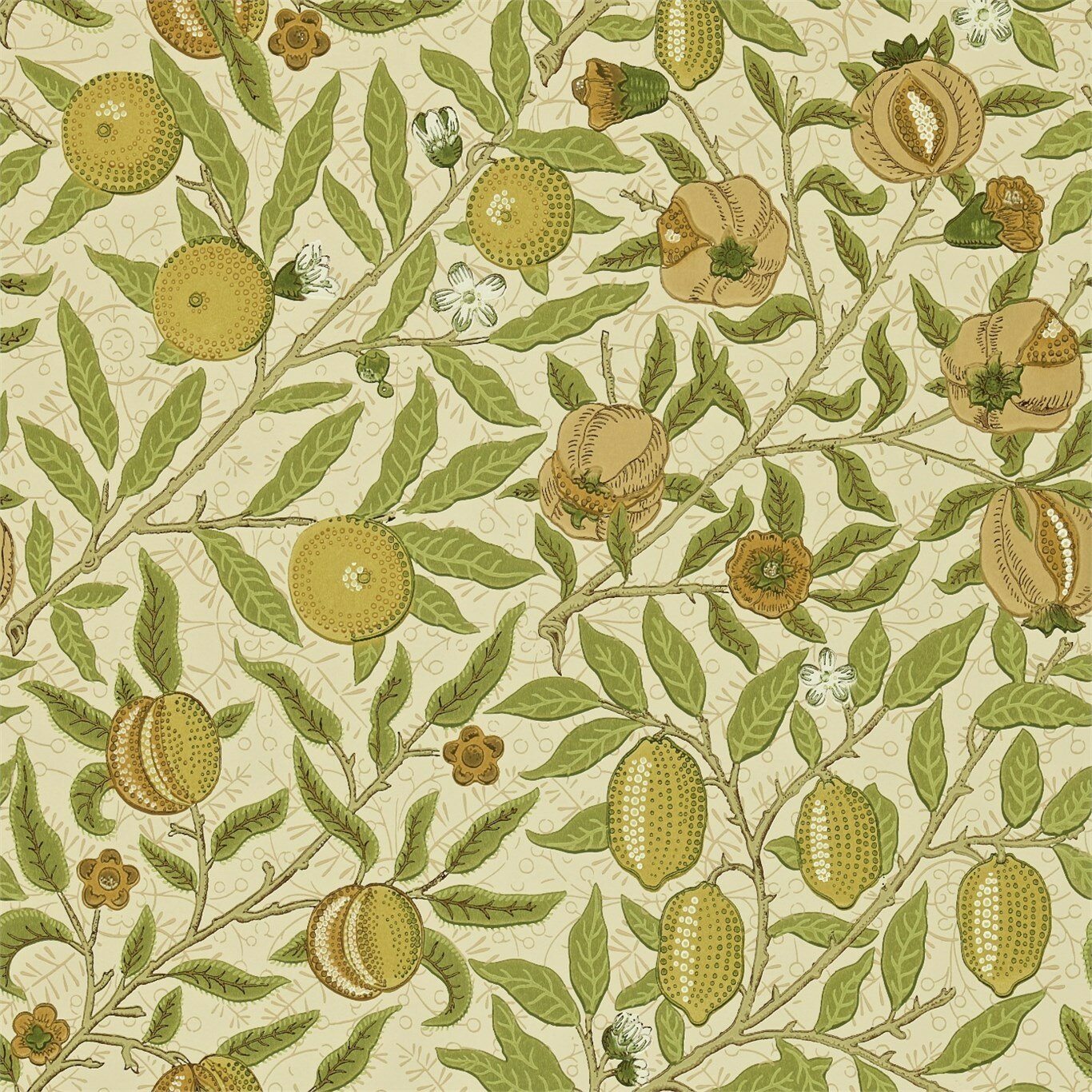 Morris & Co. Fruit Floral Metallic Wallpaper Roll by William Morris |  Perigold