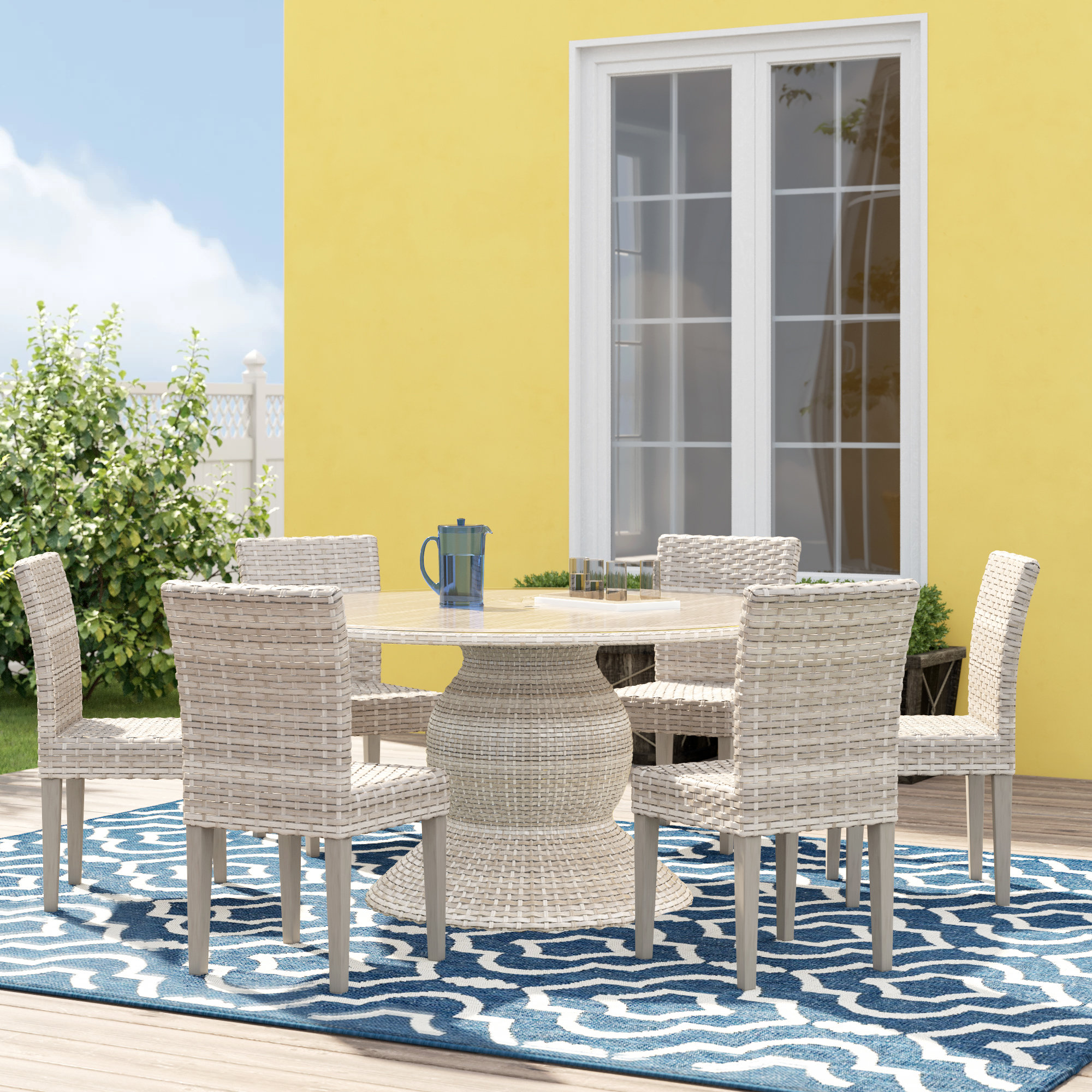 Sol 72 Outdoor™ Rockport Round 6 Person 60'' Long Dining Set Wayfair