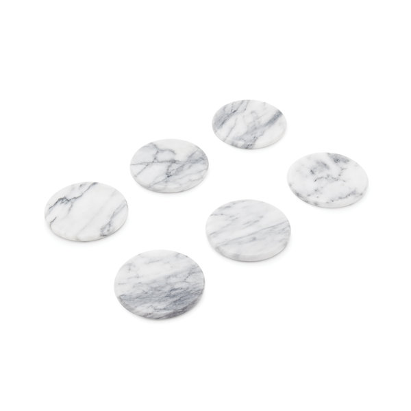 Natural Stone Ceramic Tile Marble Drink Coasters Set of 4 Pretty Stones 1D 