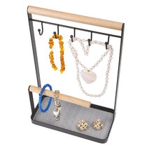 32Pocket Jewelry Hanging Organizer Earrings Necklace Display Holder Dual Side JP 