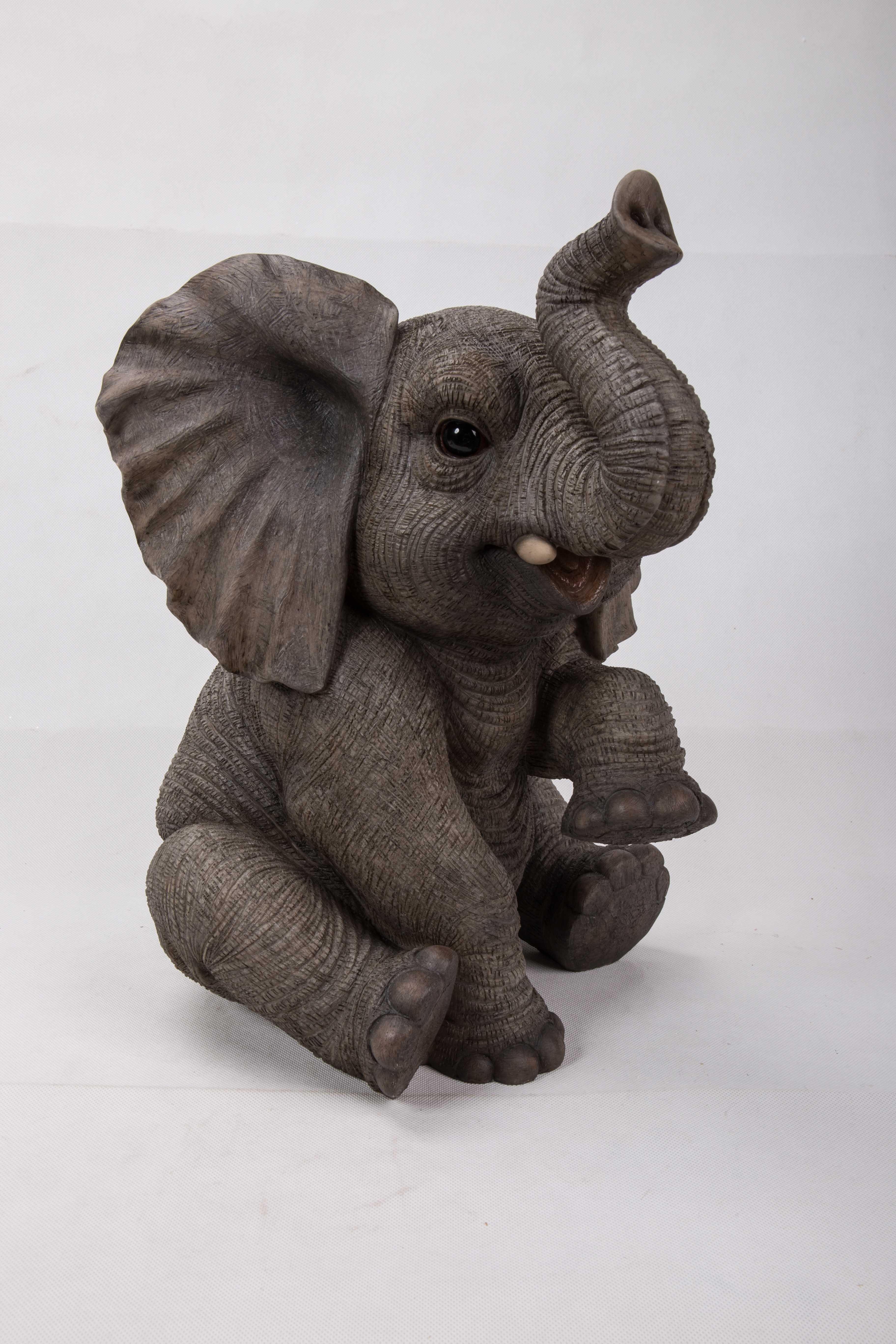 Hi-Line Gift Ltd. Sitting Elephant Baby with Trunk up Statue & Reviews |  Wayfair