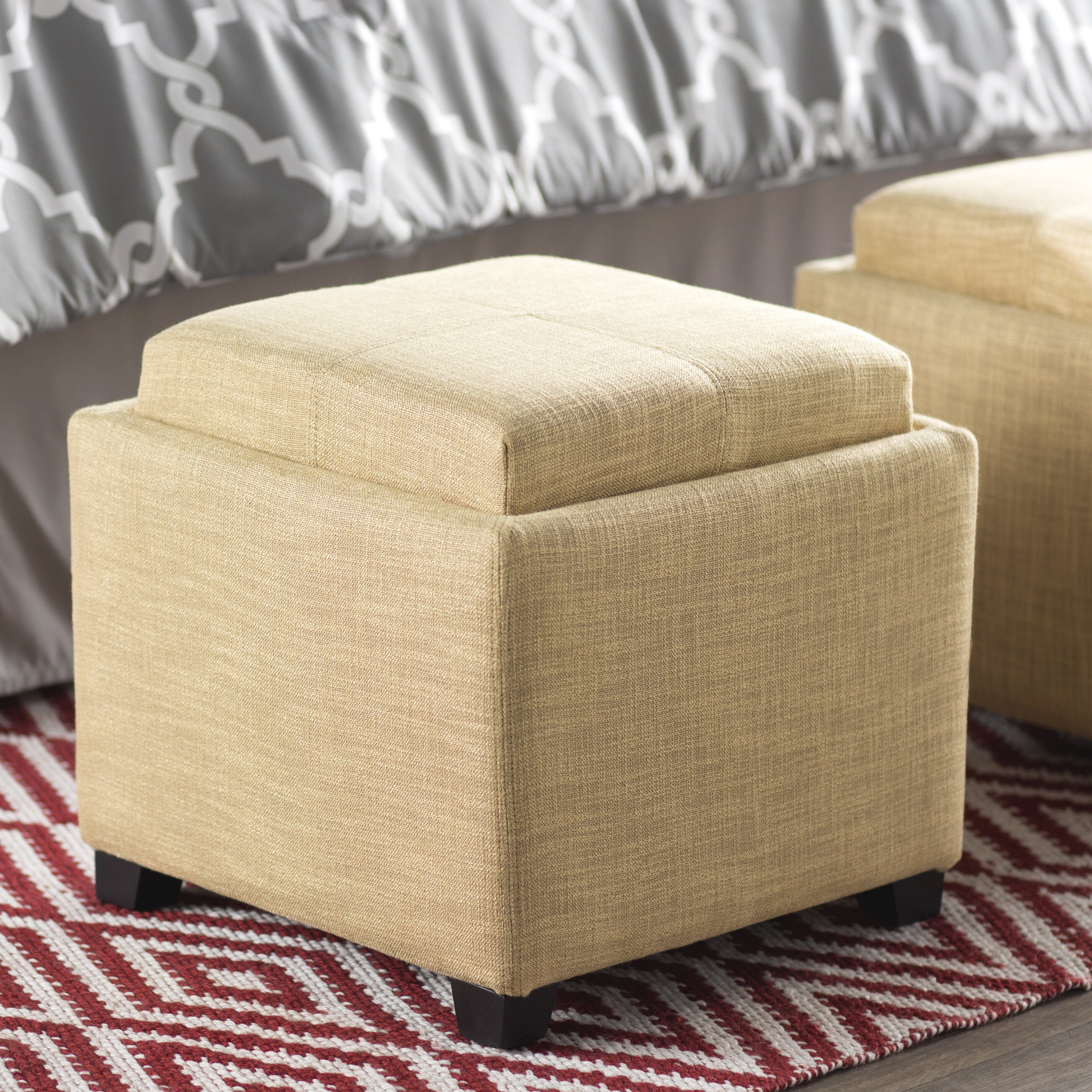 40x40x40 Beig Relaxdays Ottoman Box Storage Cube with Removable Livarno living 